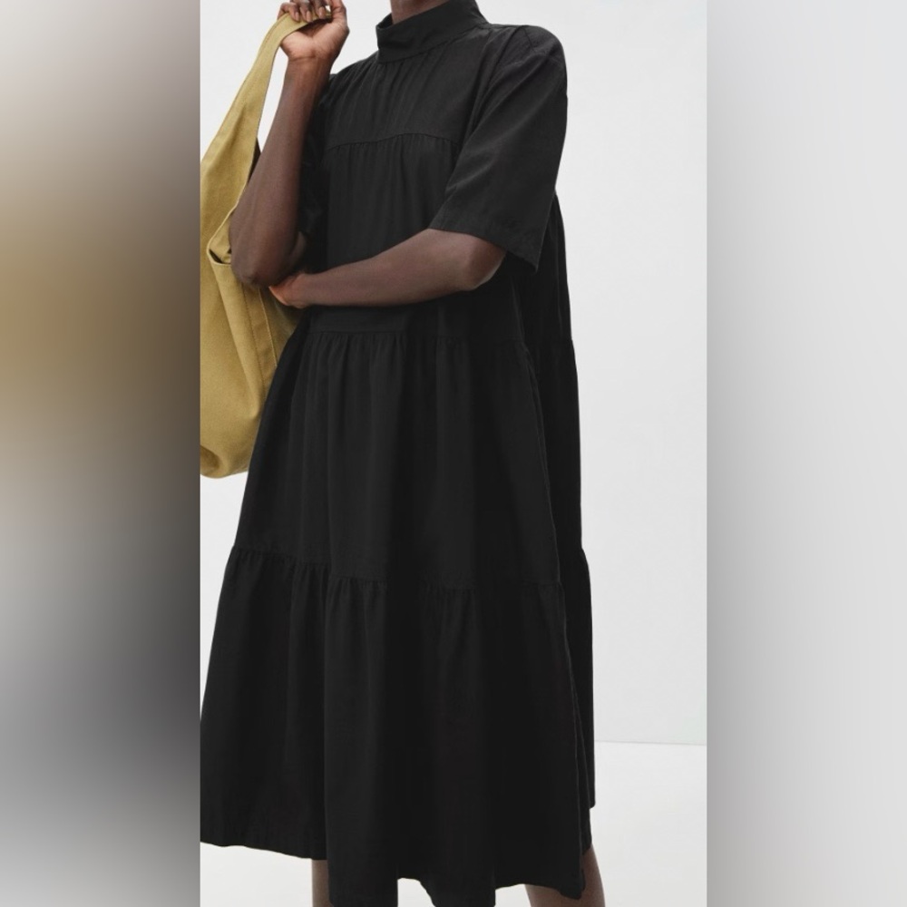 Everlane The Tiered Mockneck Dress SZ S